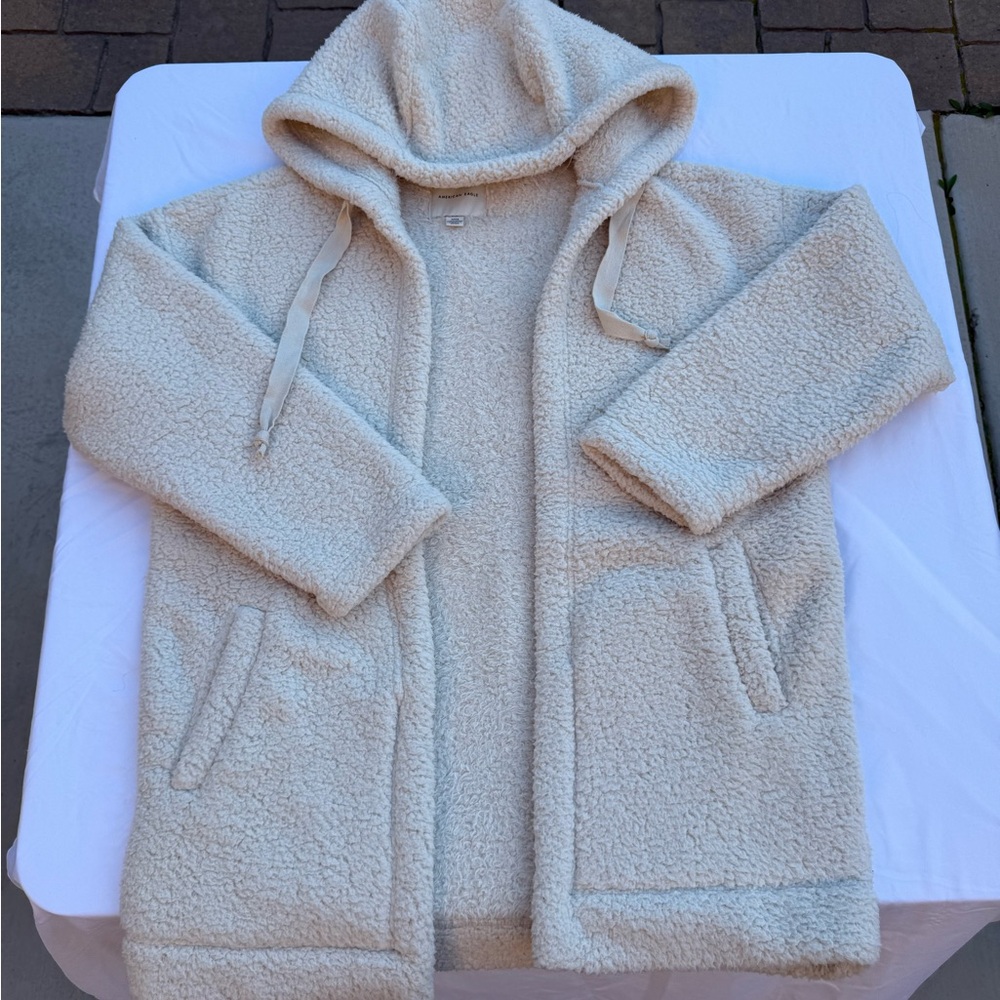 American Eagle Cream Sherpa Jacket